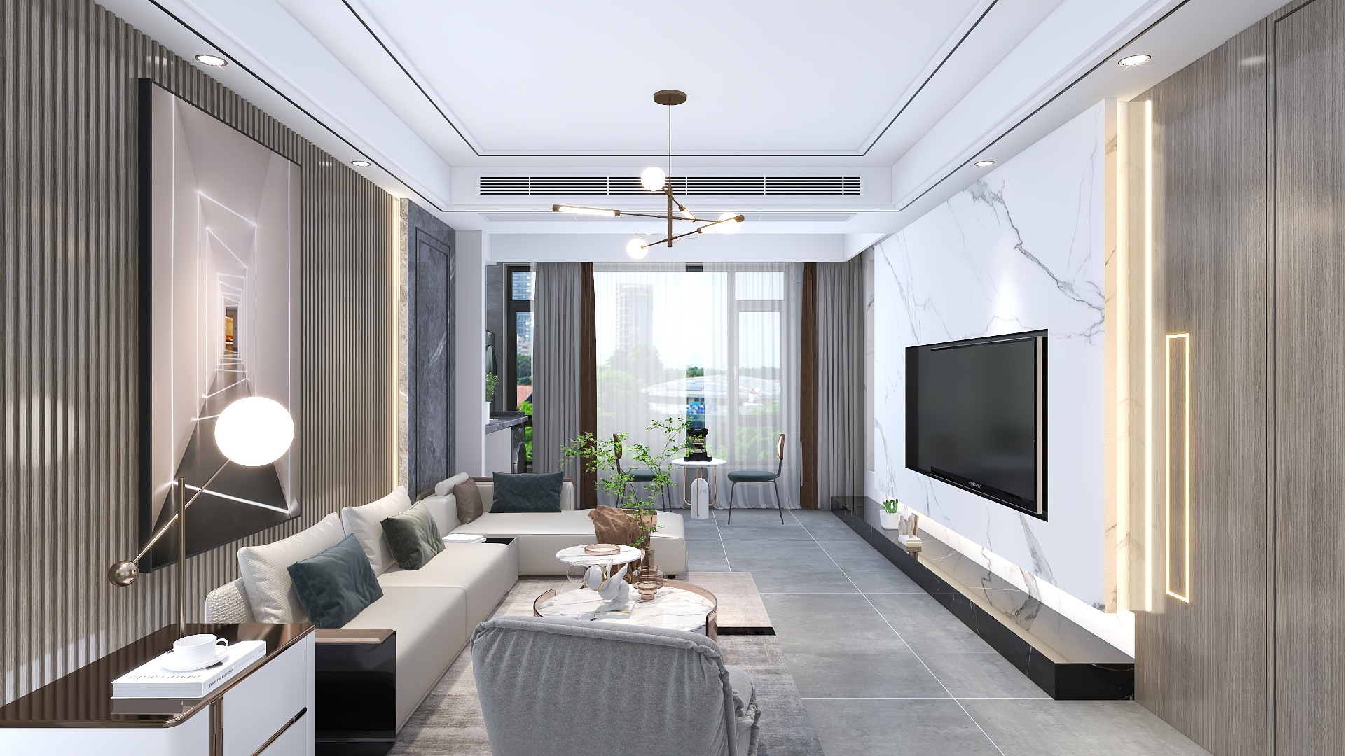 刘安明-现代简约大平层--杭州苏珹名府装修效果图