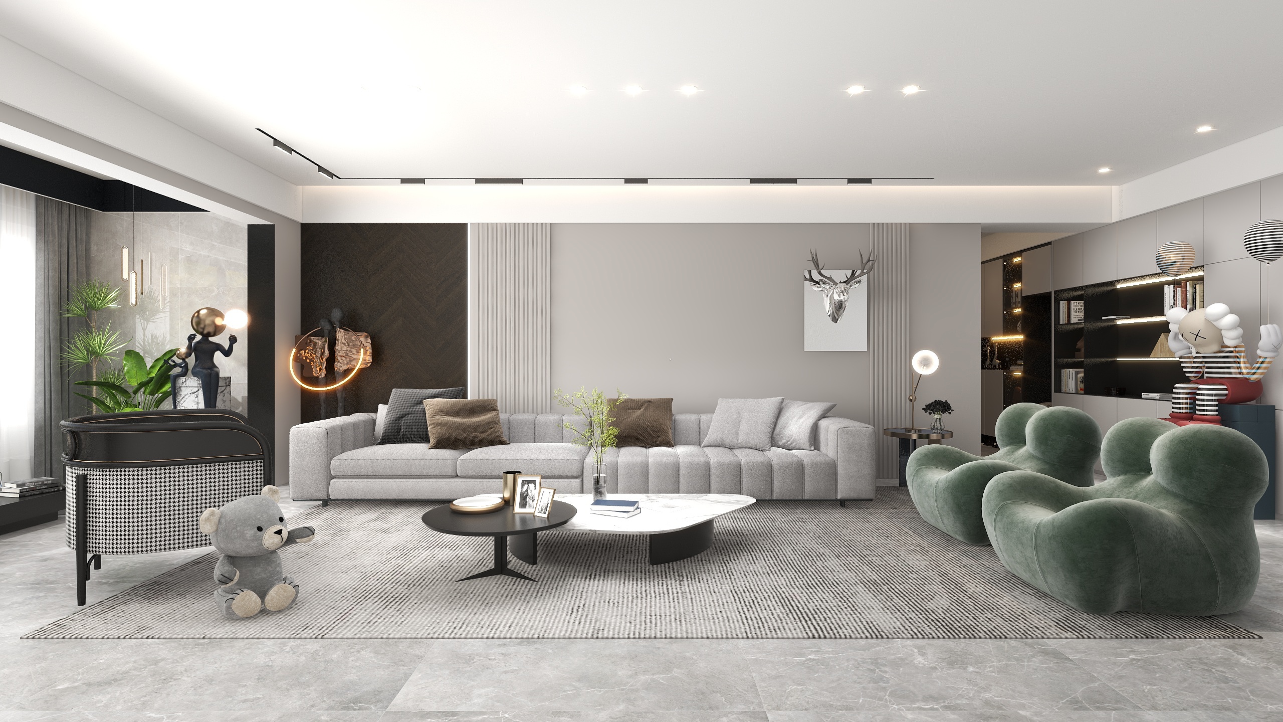 老妖怪做设计-现代轻奢雅居装修效果图