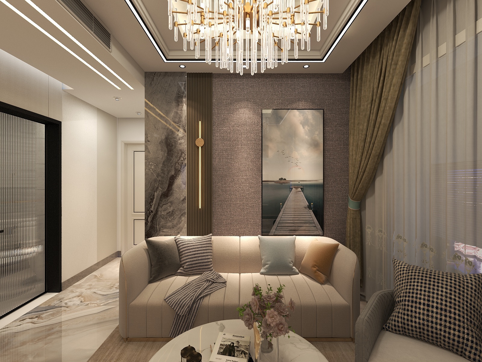 致简设计444-瑞和园89.50㎡B户型3室2厅1卫装修效果图