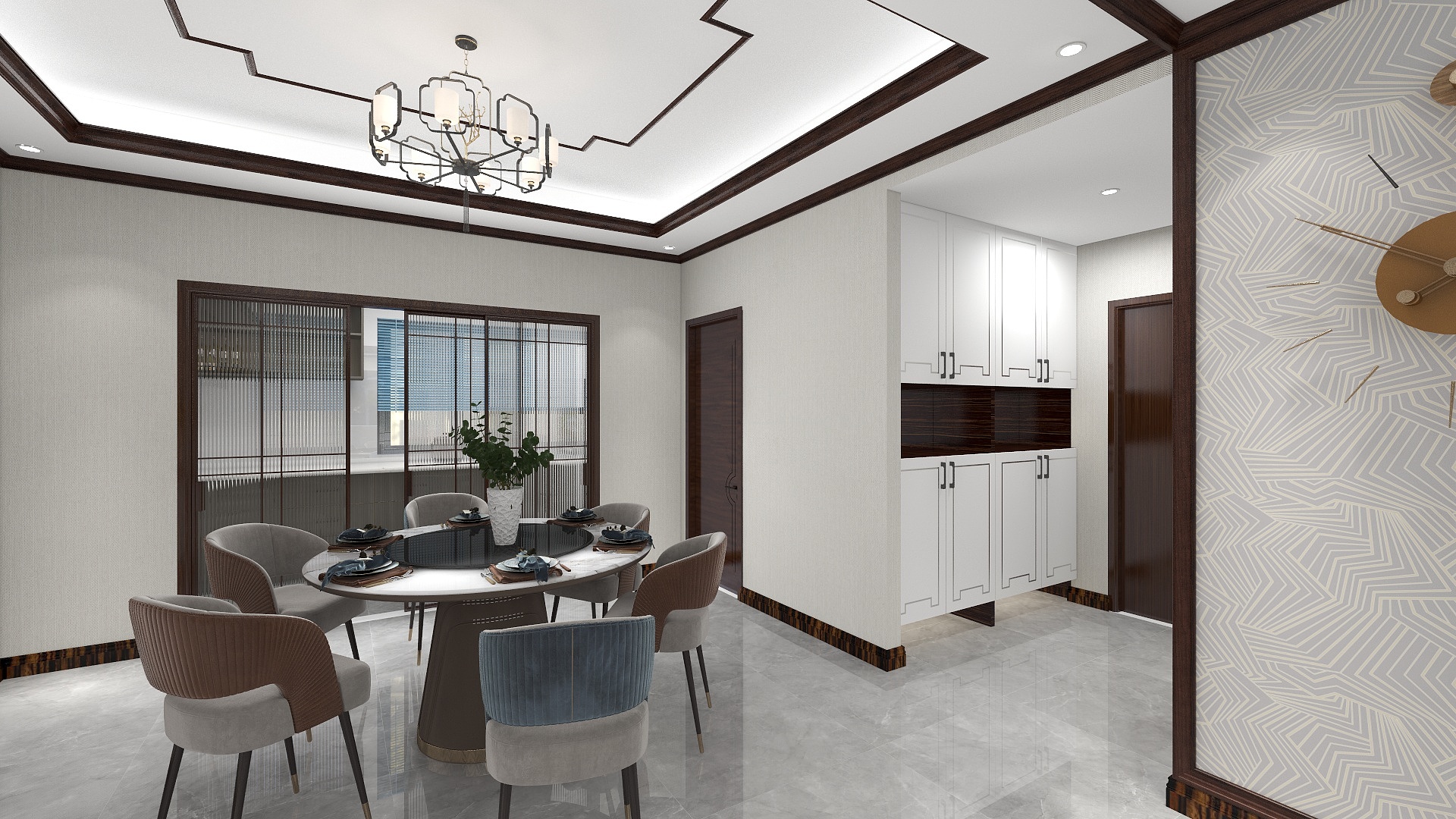 设计师言色-中式92㎡3室改4室2厅2卫装修效果图