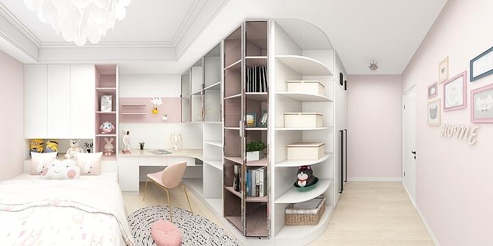 8988989l-19平现代简约女孩房-装修设计方案