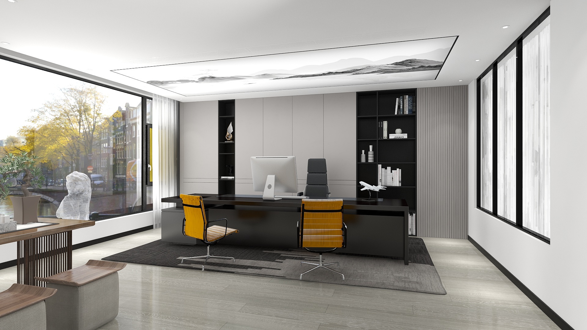 耿海华-高大上|董事长办公室--无主灯-装修设计方案