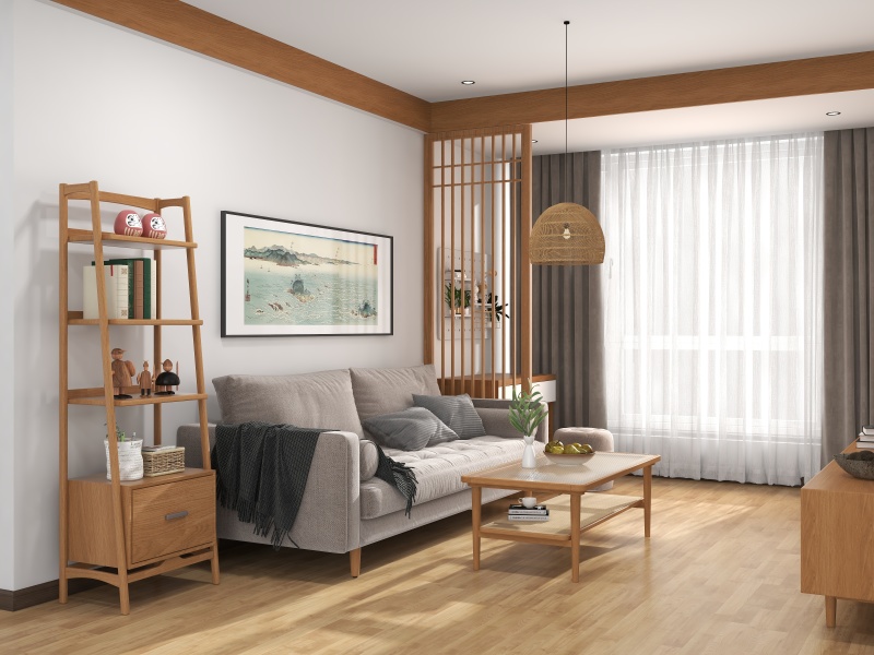 Minimalist Wood Tone Living Room with Warmth