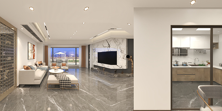 耀庆装饰I赵本龙-海城-9号楼101陶姐-开放式厨房-装修设计方案