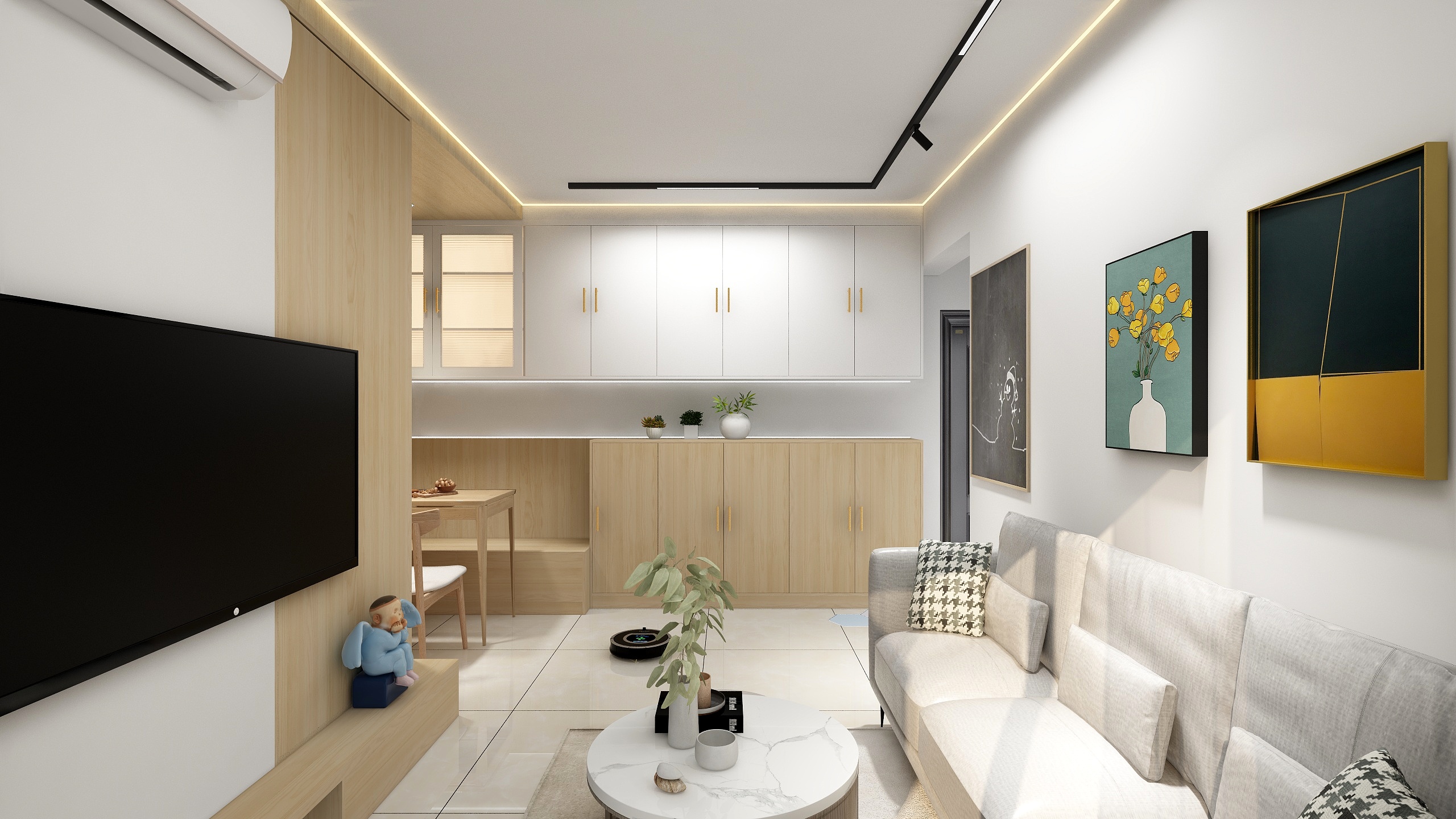 广州设计师邓工-小户型54方两房原木风格（局部改造）-装修设计方案