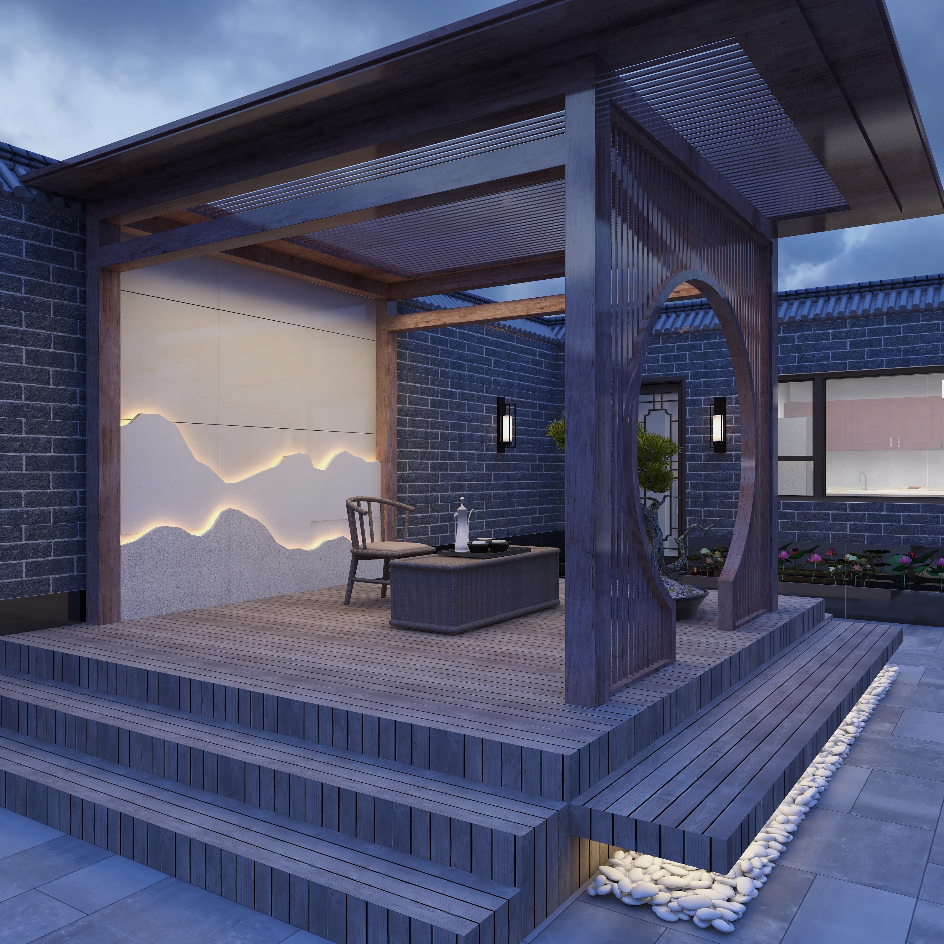 李江涛-静逸庭院（中式）装修效果图