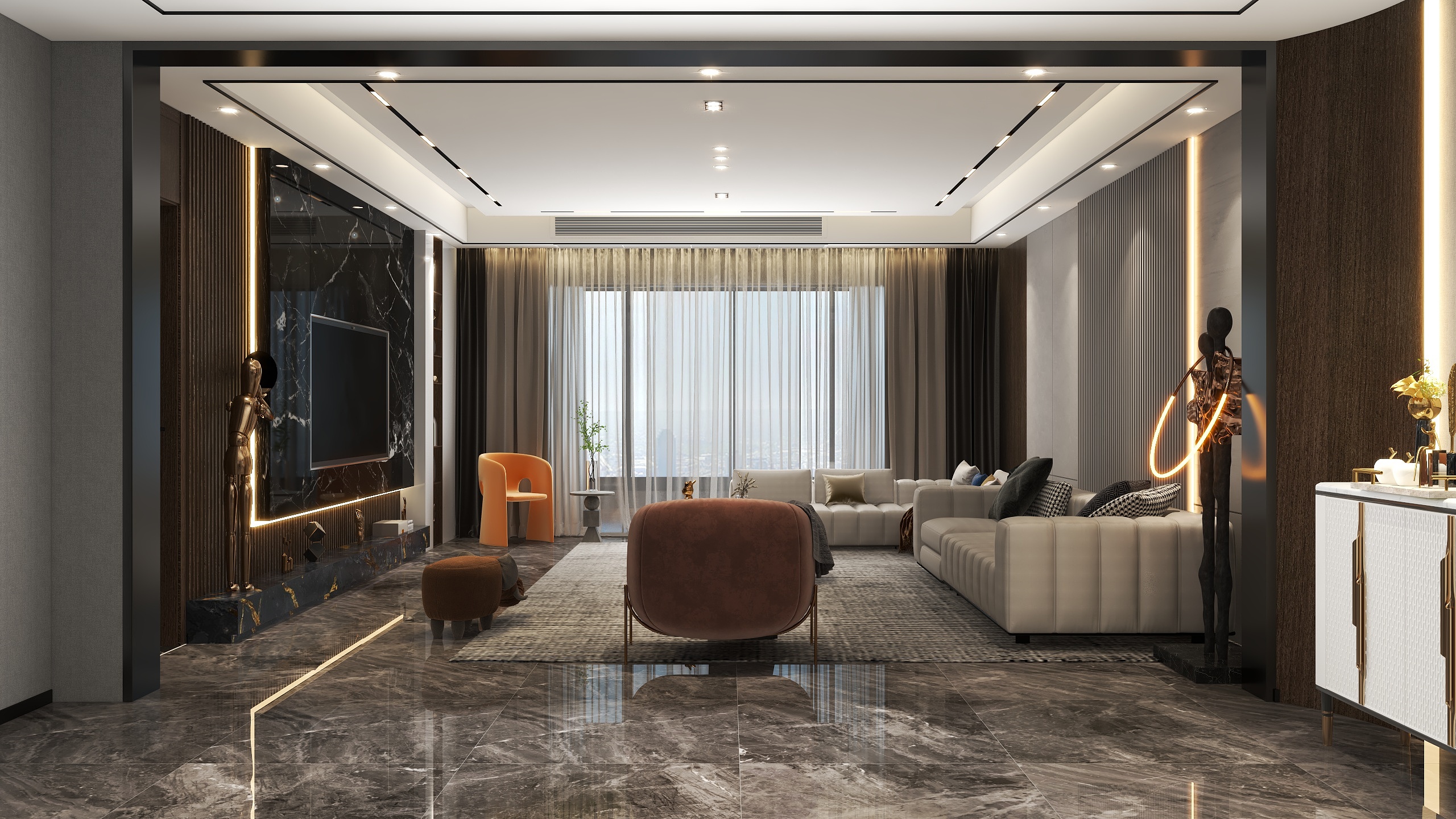 设计师2新项目29-南宁尊府意式轻奢装修效果图