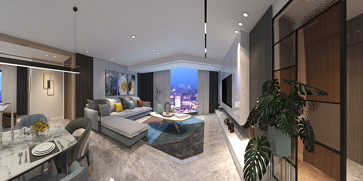 MOFANSHEJI-正黄金域香江简约轻奢.dwg-装修设计方案