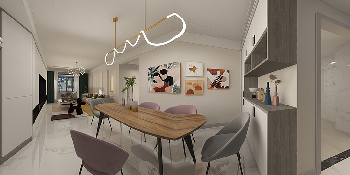 梵高小鬼-初稿黄女士-碧桂园133精装府邸-装修设计方案