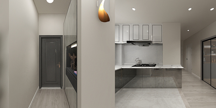 Aurorali-德信海德公园83.00㎡A2’3室2厅1卫1厨-装修设计方案