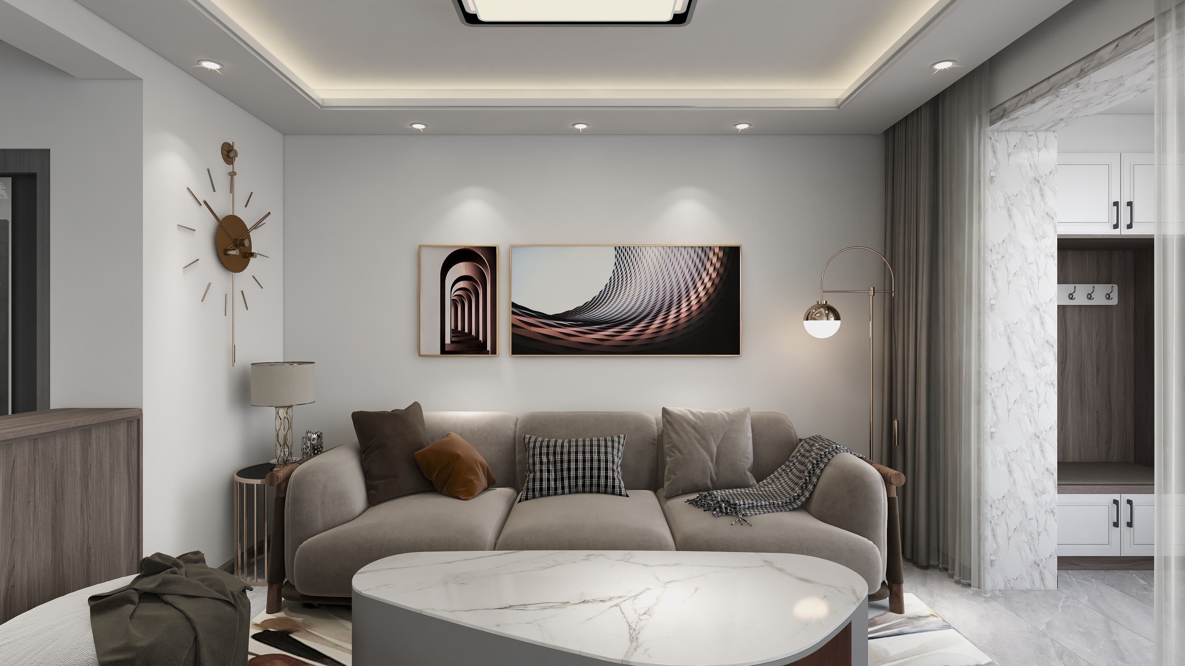 蛟河晟辉装饰设计工作室-现代120平方水映花城装修效果图