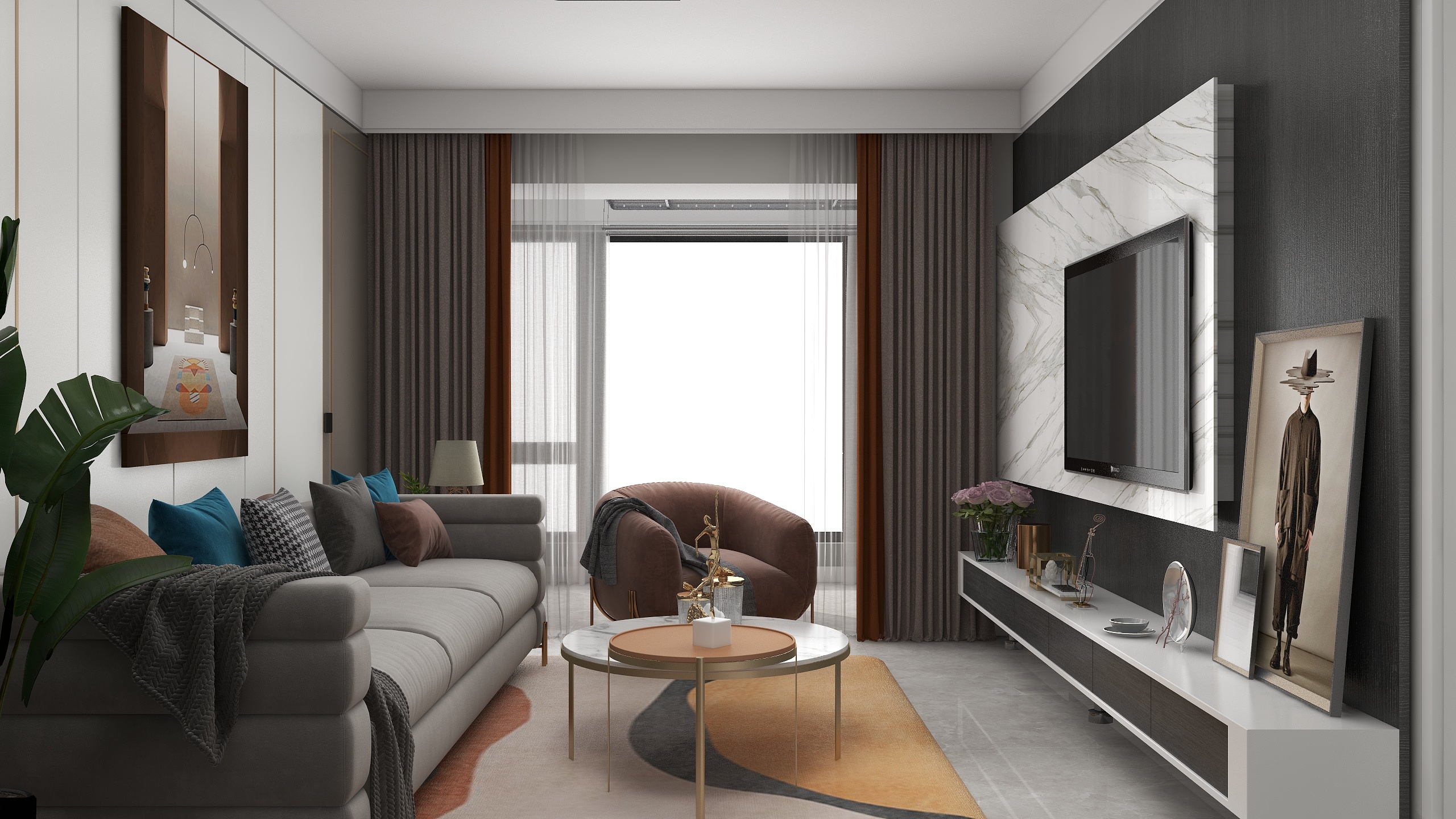 小小严-78平现代简约装修效果图