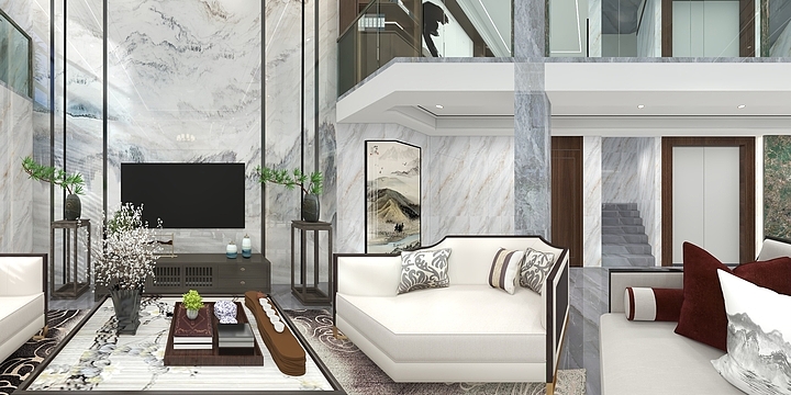 重庆潼南托斯卡纳集成墙顶专卖店-意大利诺宝新中式别墅-副本-装修设计方案