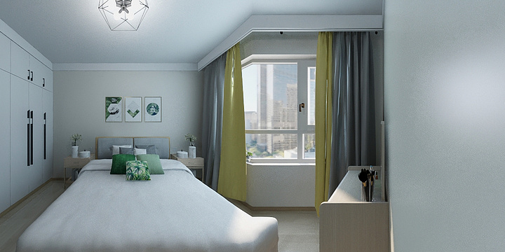 聆风听海-德信海德公园83.00㎡A2’3室2厅1卫1厨-装修设计方案