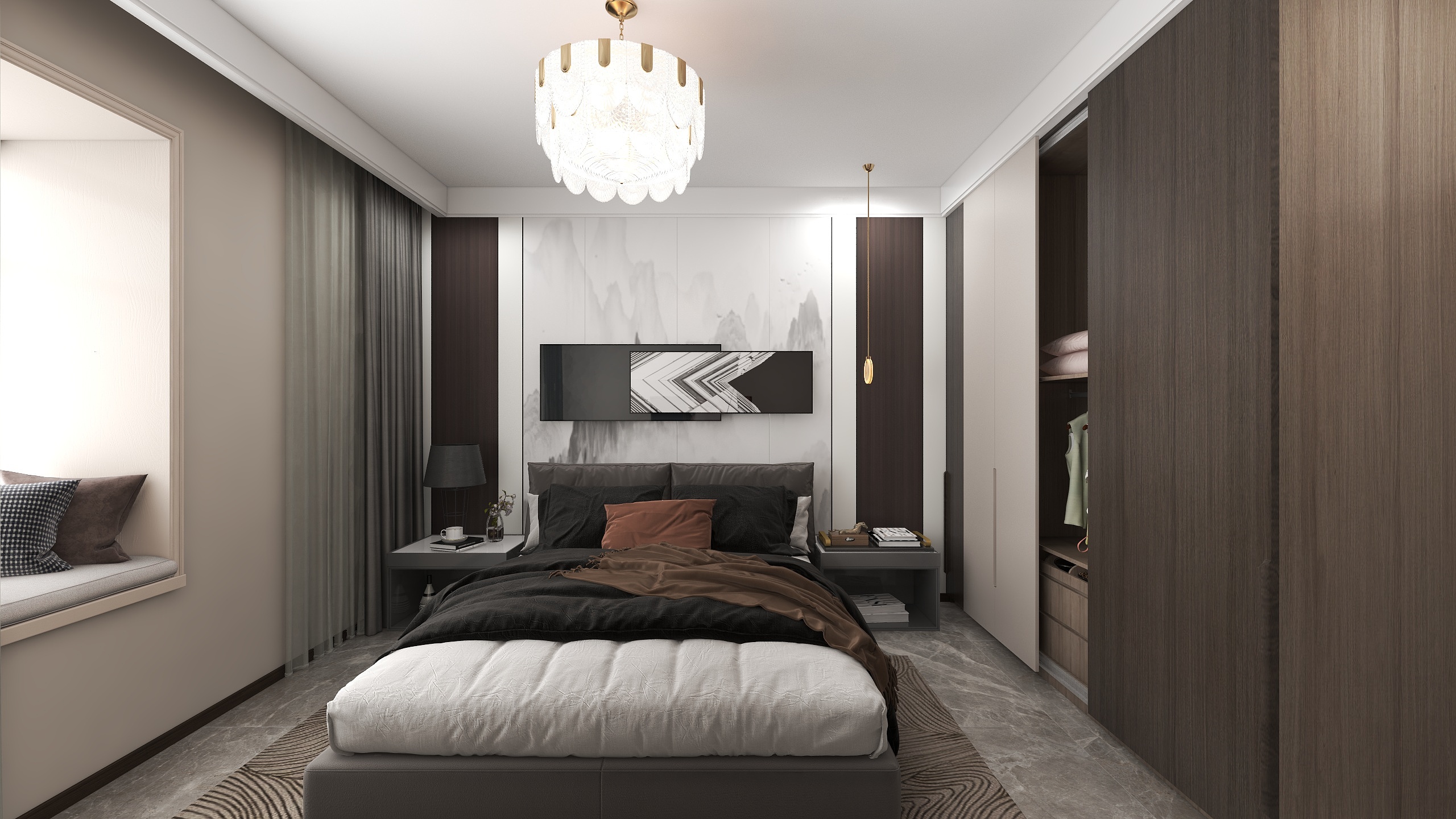 宇尧装饰-万晟华府2室2厅1厨1卫-装修设计方案