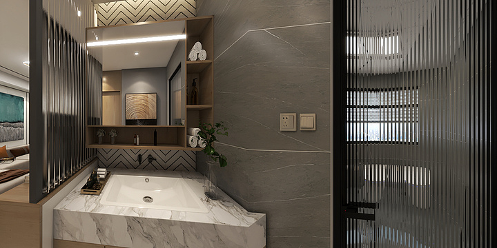 兰州品澜设计装饰工程有限公司-金泰·国际花园4室2厅1厨1卫-装修设计方案