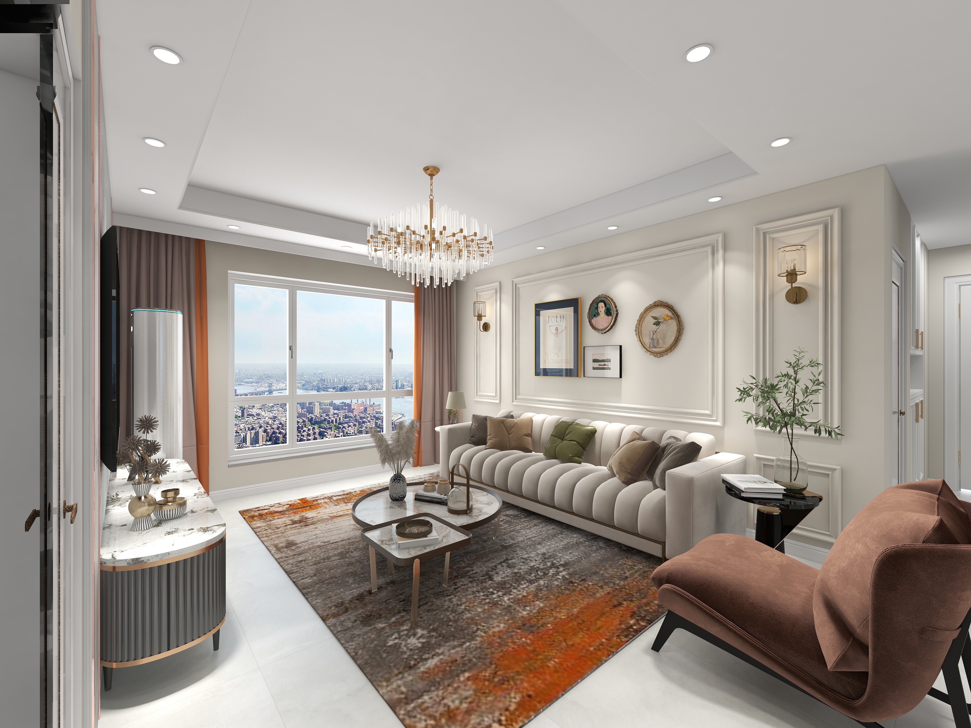 天津百变空间-未来城现代轻奢120平米装修效果图