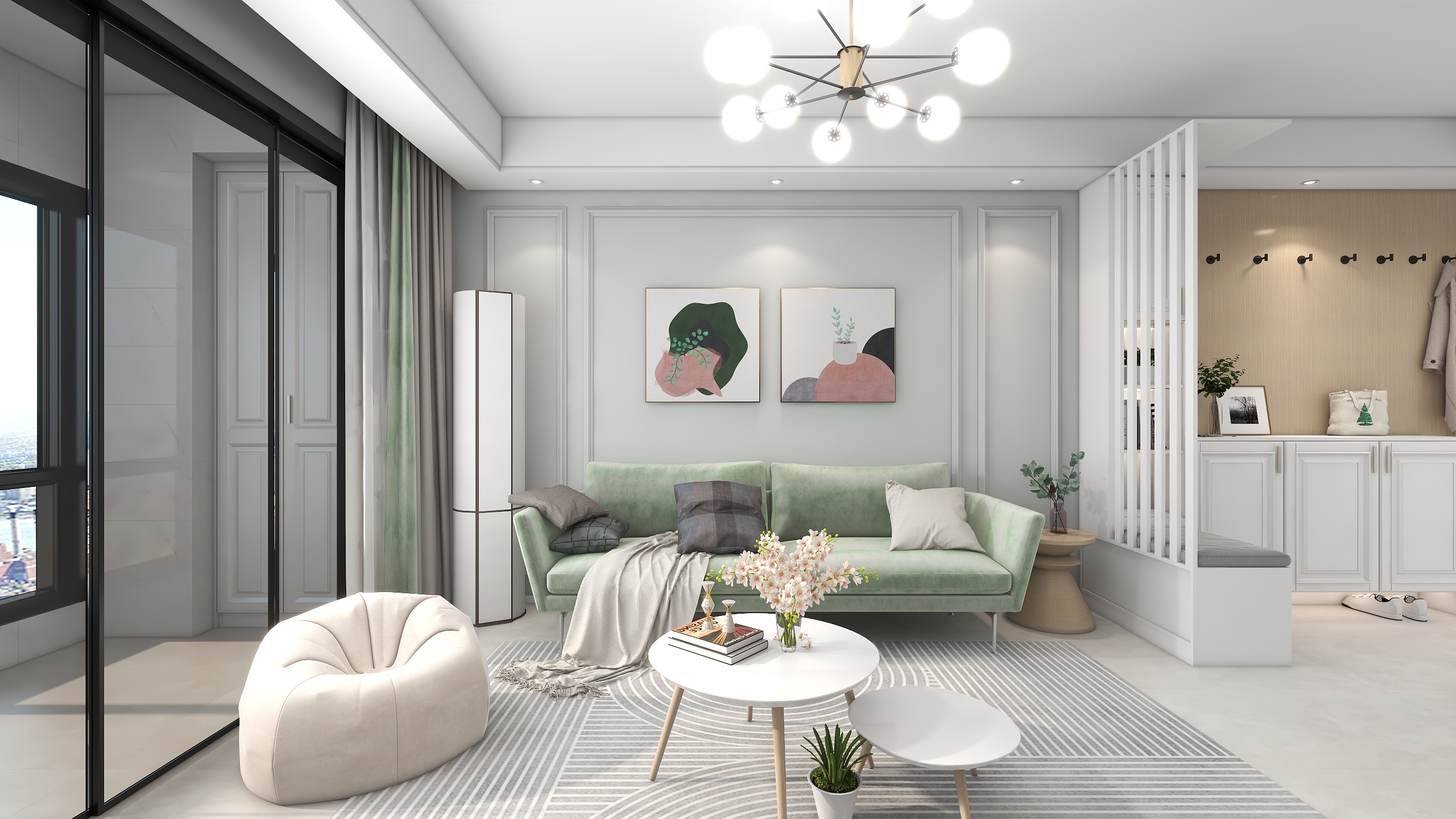 雨汐空间设计工作室-成都-三居室-北欧风装修效果图