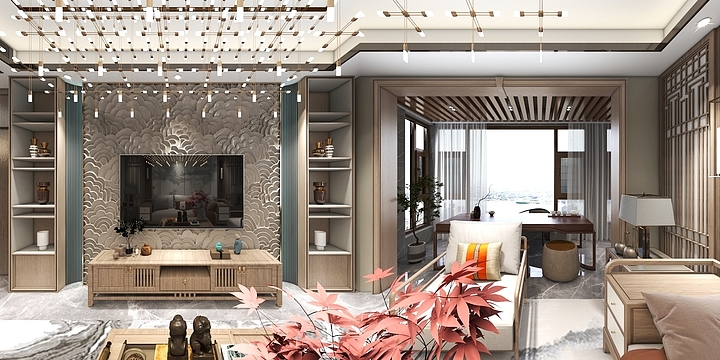 赵勇珲设计师-蓝湾小镇。新中式-装修设计方案