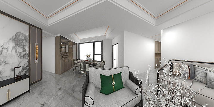 空间组合杨-中央公园效果图.dxf-装修设计方案