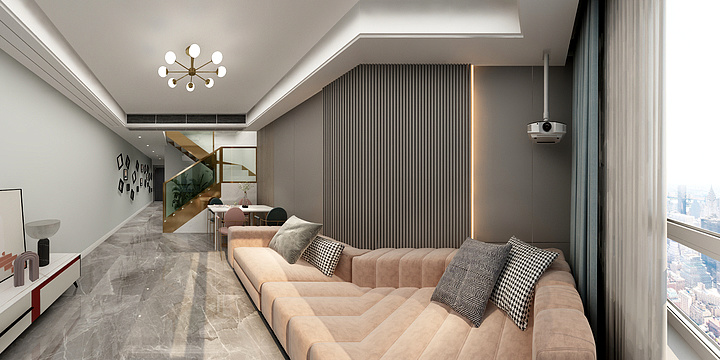 TX空间设计-鑫邦国际54平跃层-装修设计方案