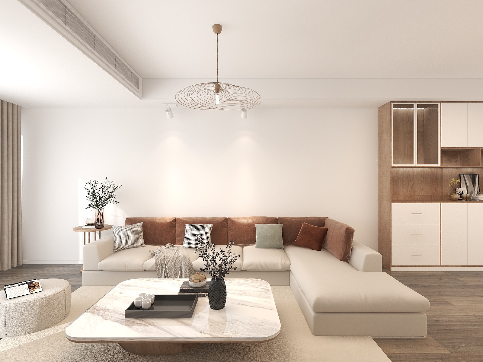 优躺设计YT-97㎡简约原木风-3居室装修效果图