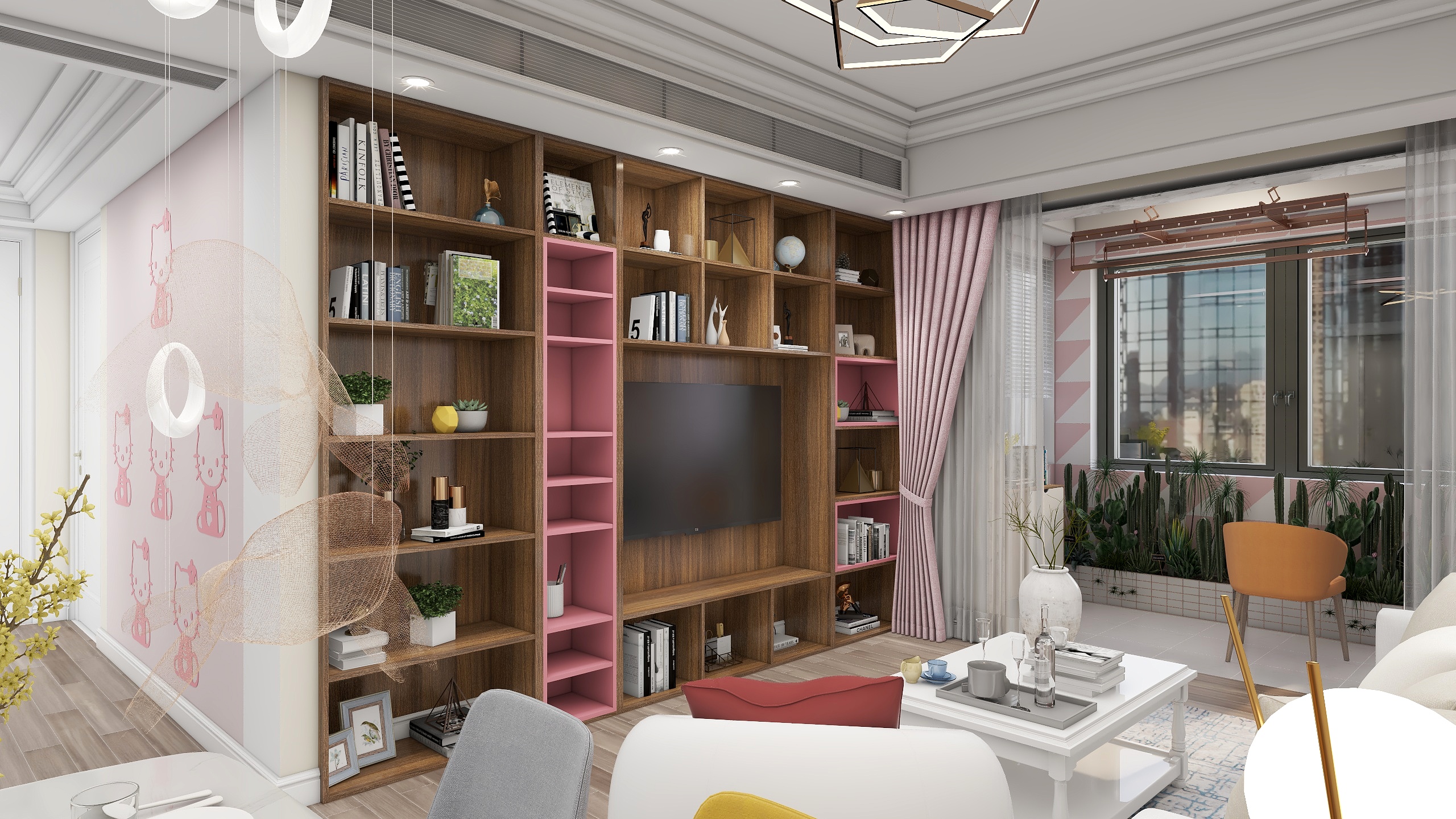 安静的设计师-粉色系北欧轻奢85-装修设计方案