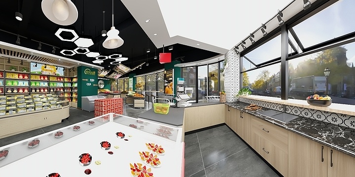 驻地设计-鲜凡尚品水果1店--溪水-装修设计方案