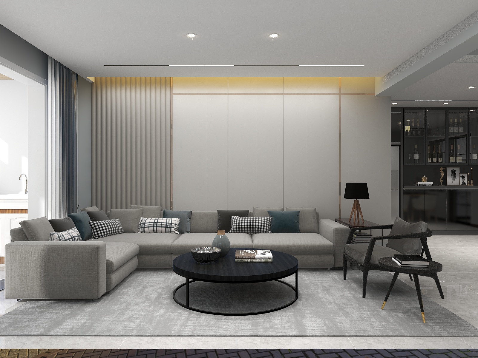 凉生wUbm-130平现代客厅-装修设计方案