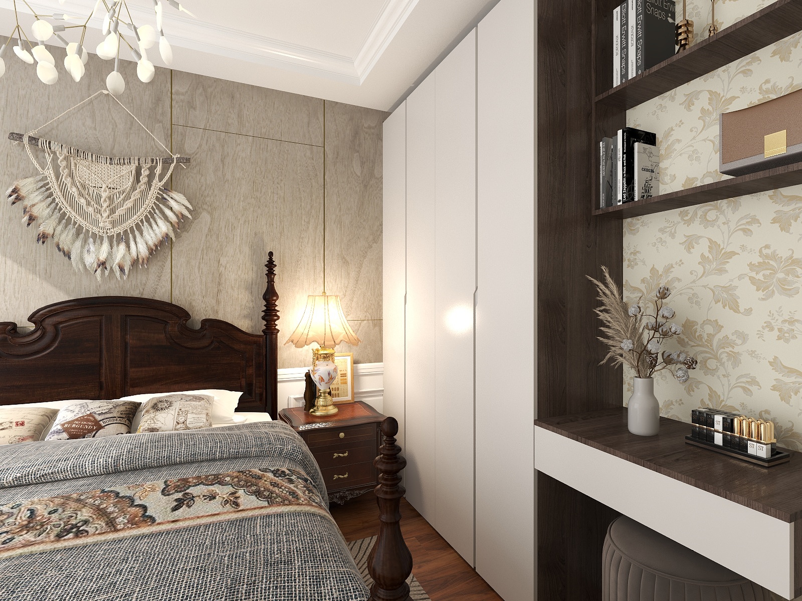 JJbeng.-美式乡村客餐厅装修效果图