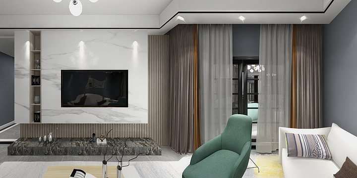 Ableer-德信海德公园83.00㎡A2’3室2厅1卫1厨-装修设计方案