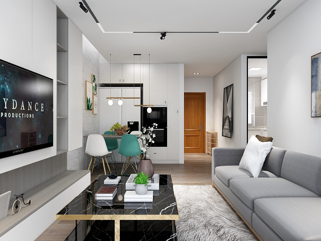 张别林斯基-德信海德公园83.00㎡A2’3室2厅1卫1厨-装修设计方案