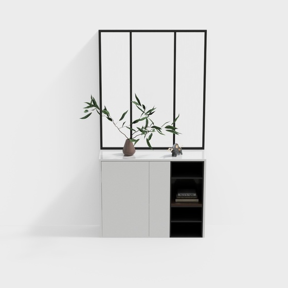 Modern glass partition cabinet