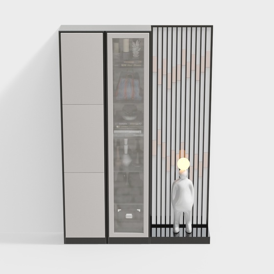 Modern Partition Cabinet,gray