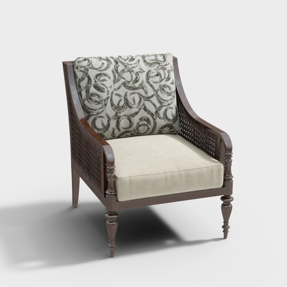 斐梵-户外家具沙发-柏克利豪华编藤沙发椅(单人沙发）3D模型