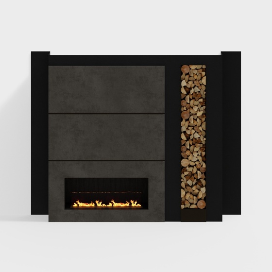 Art Deco Fireplace,Fireplaces,Black