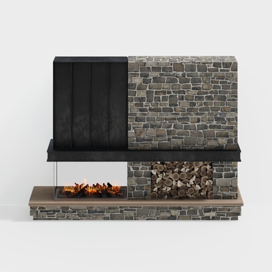 Industrial Fireplace,Fireplaces,Black