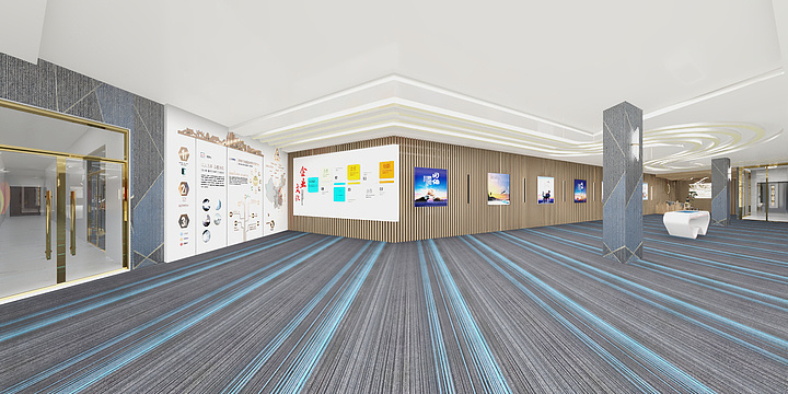 腾星建筑装饰工程设计有限公司-诚信化工办公楼顶楼展览厅.dwg-装修设计方案