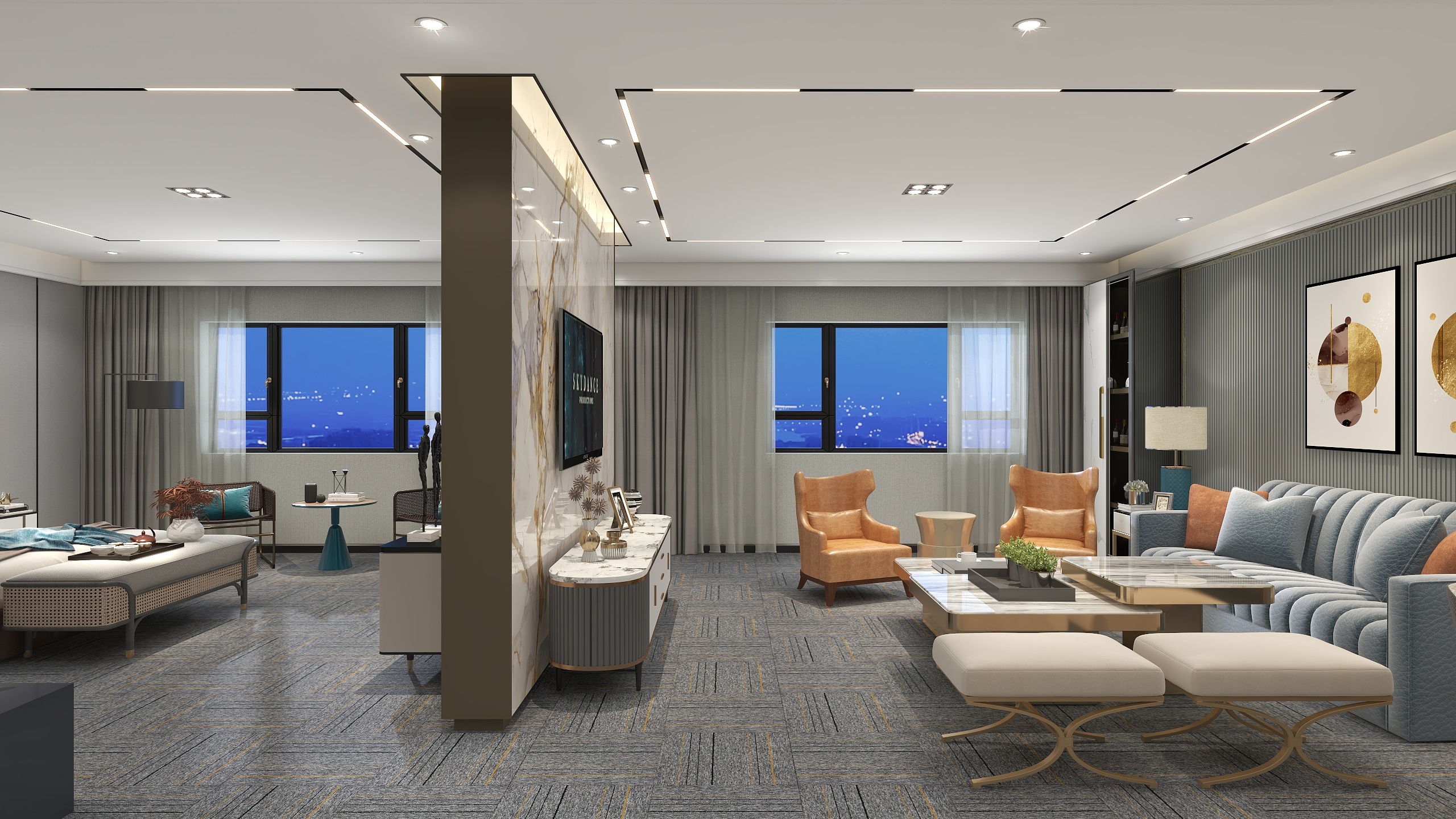 海荟通设计空间-90平的酒店式公寓一居室-装修设计方案