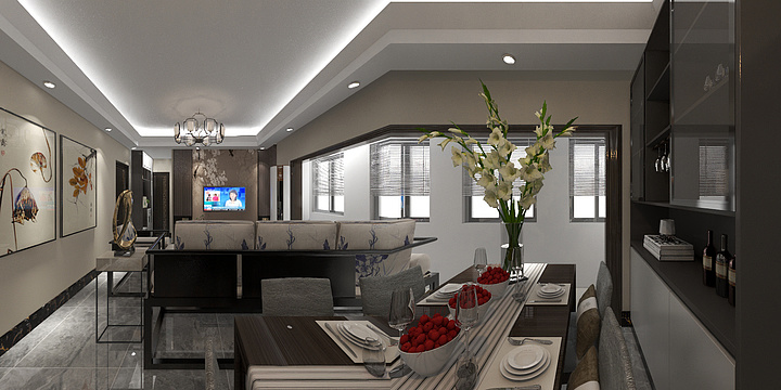 浮尘设计师-瑞和园89.50㎡B户型3室2厅1卫-装修设计方案