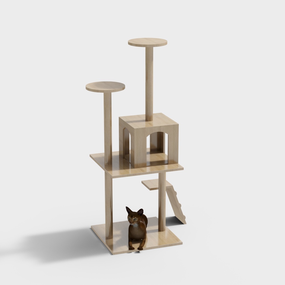 现代木猫爬架