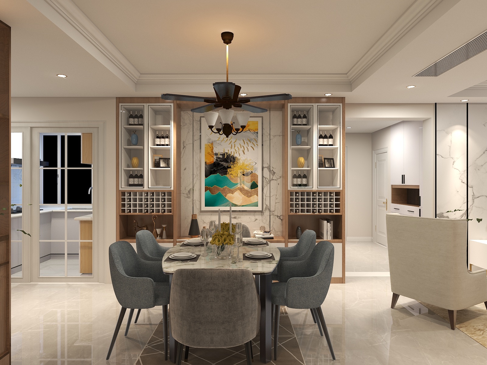 曾丶凡-502东方印三室混搭风格-装修设计方案