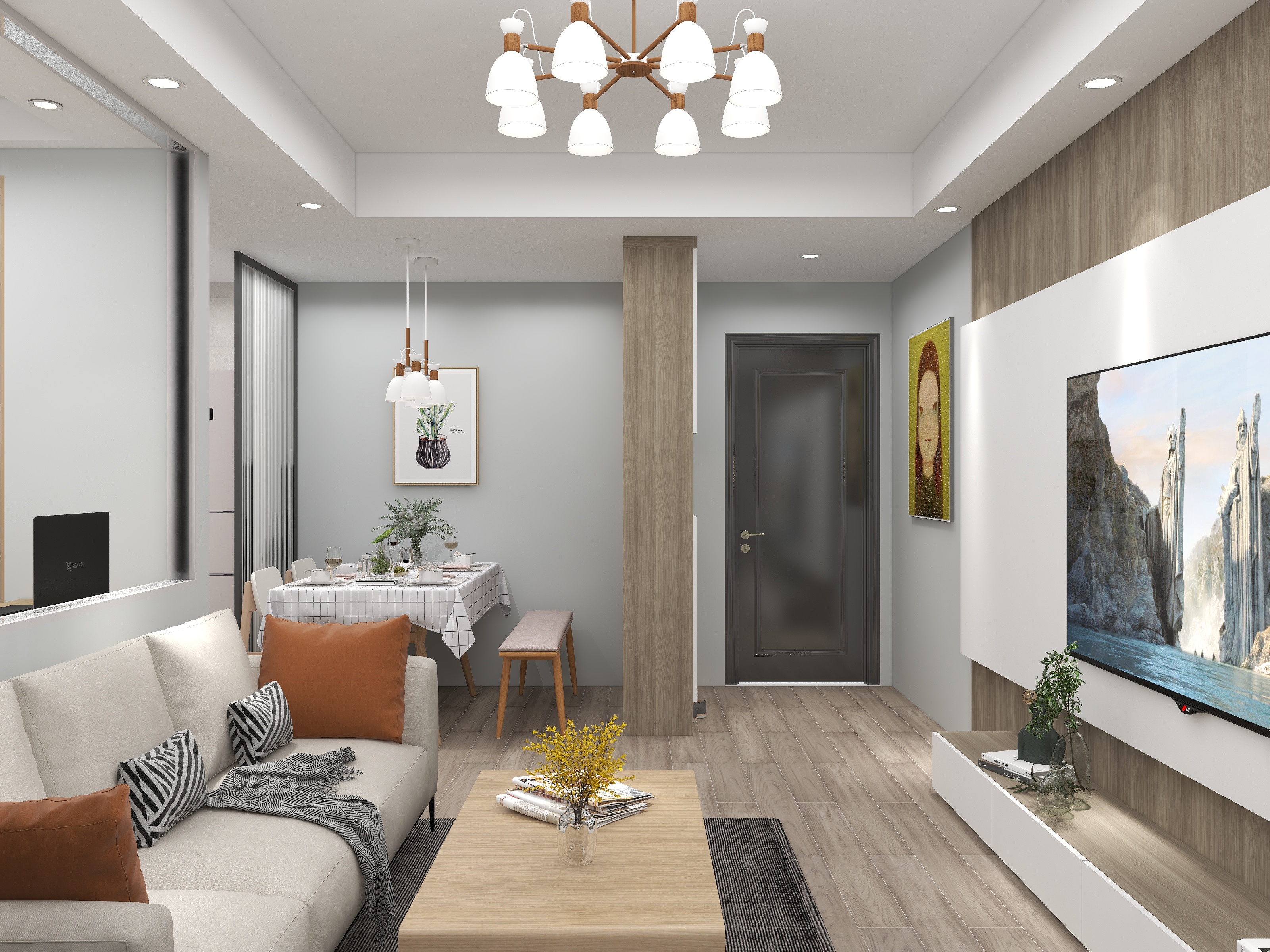 壹诺设计工作室-北欧-合雄装修效果图