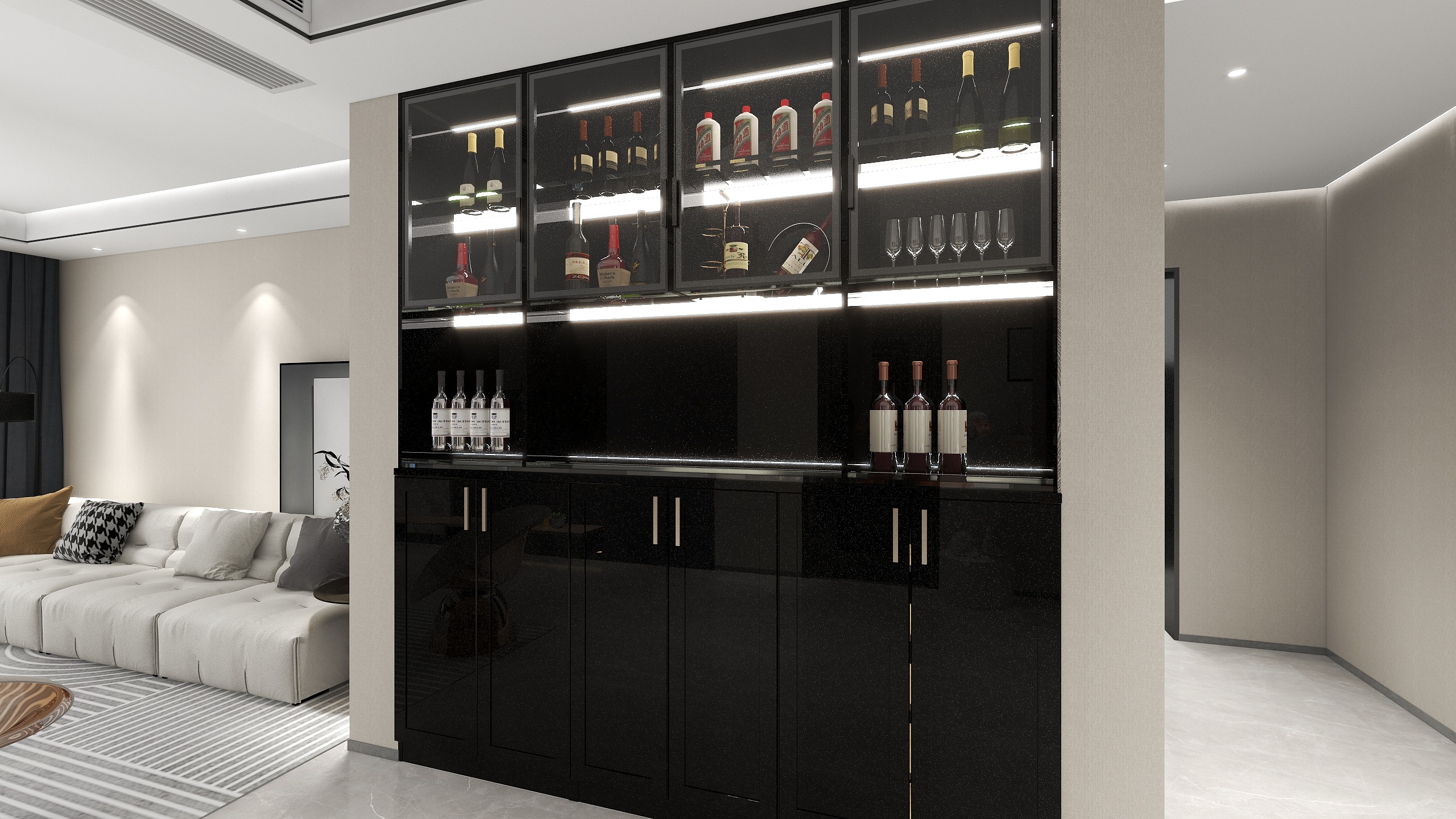 杨懿青-126平现代轻奢三居室两卫方案-装修设计方案