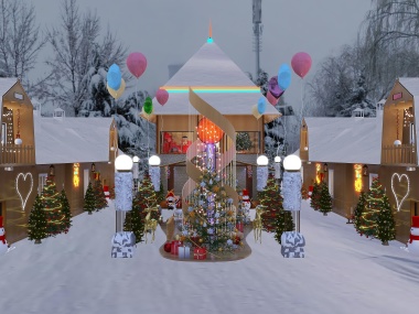 林友孙-创意造-农庄圣诞雪景装修效果图