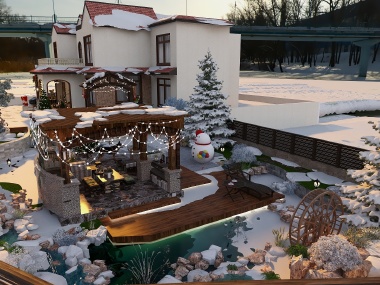 可宜景运-【创意造】-《圣诞·家园》600㎡美式田园风庭装修效果图