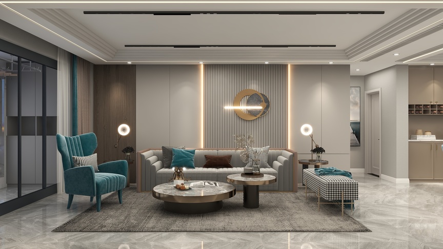 誉境|ArtDesign-《步步高升170m²》现代轻奢设计装修效果图