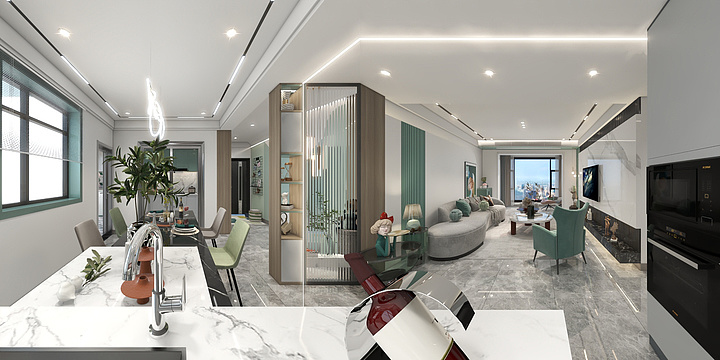 Design丶许-《沁绿》148㎡三居-现代风格-装修设计方案