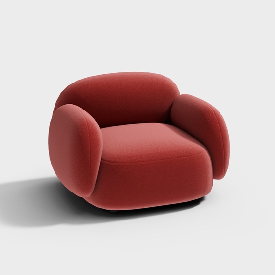 Red Leisure Chair 3D Model for Relaxing Spaces