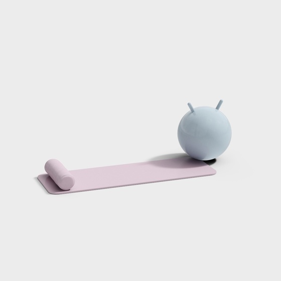 Modern Yoga Room Yoga Mat 3D Model in Pink